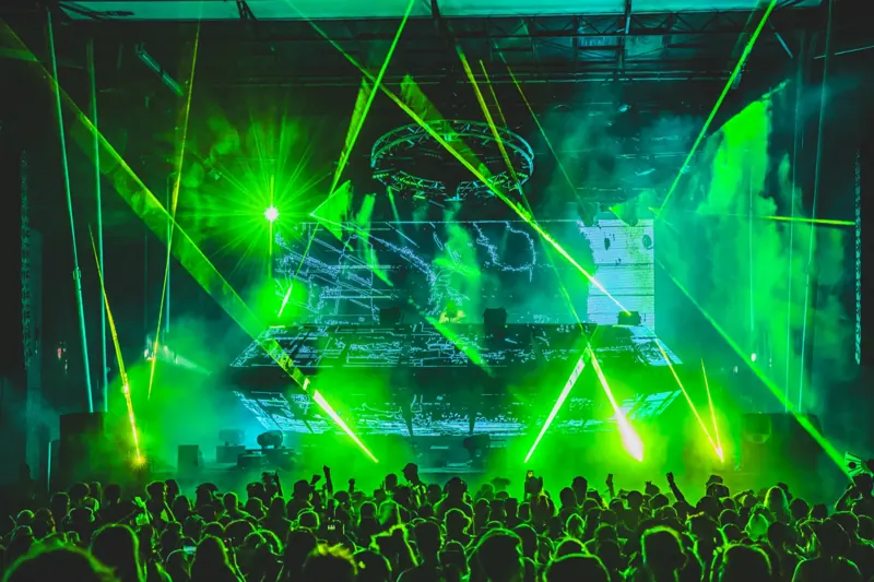 Green lasers over the mainstage crowd at Sound Haven 2026